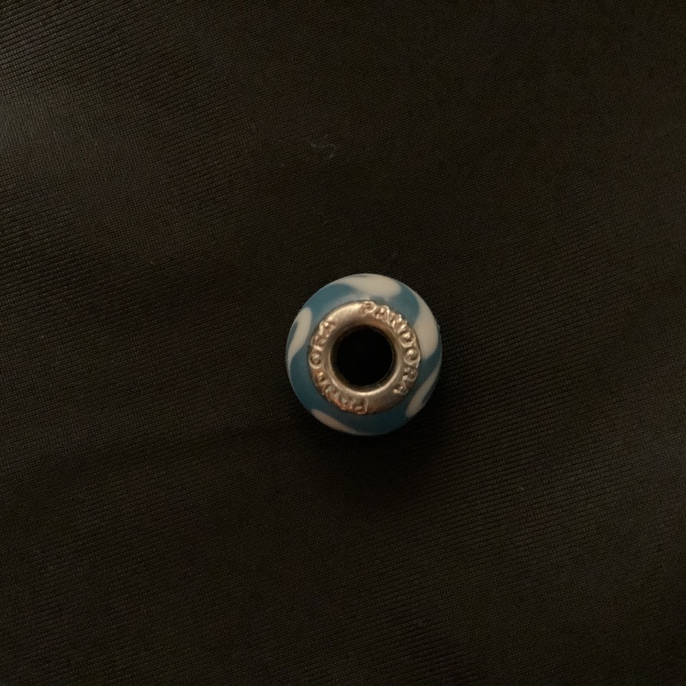 Pandora Murano “Light Blue Swirly Swirl” charm (retired)
